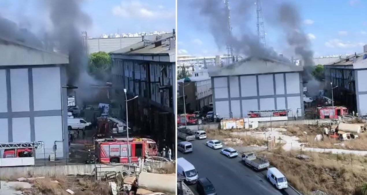 basaksehirde sanayi sitesinde korkutan yangin A8nREqJn