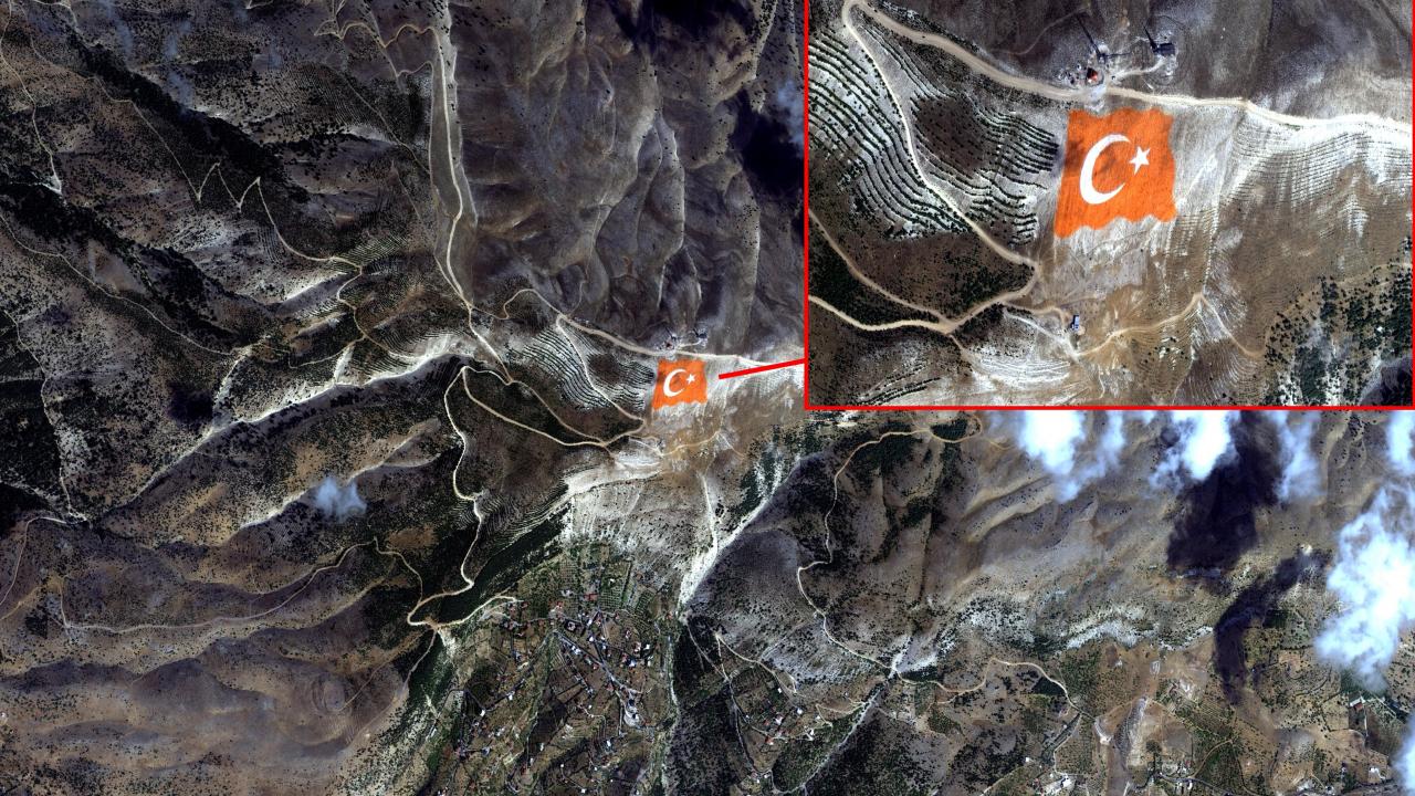 ahir dagi zirvesine islenen turk bayragi gokturk 1 ile uzaydan goruntulendi Ti55QbSn.jpg
